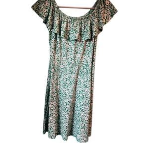 Joe Boxer dress green and white flower summer dress size Large 10 12